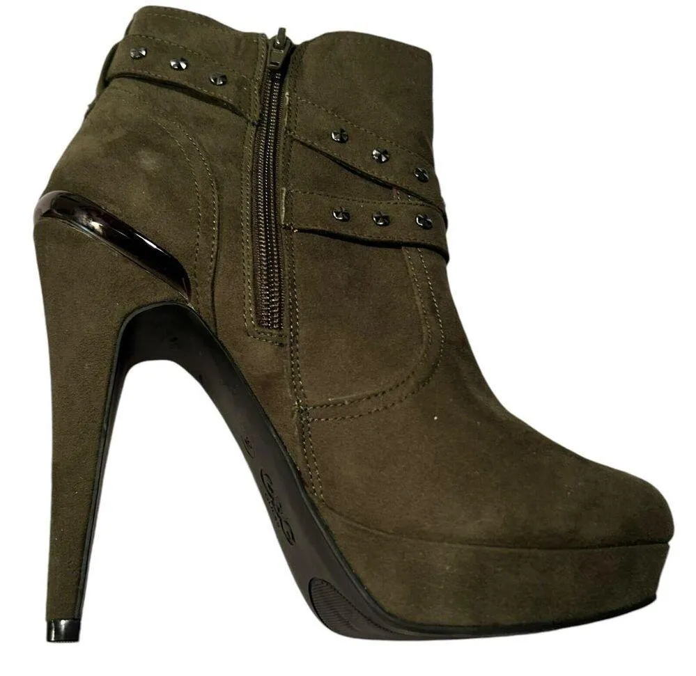 NIB GBG  Green Stiletto Platform Booties Deeka Size 9M - Image 3