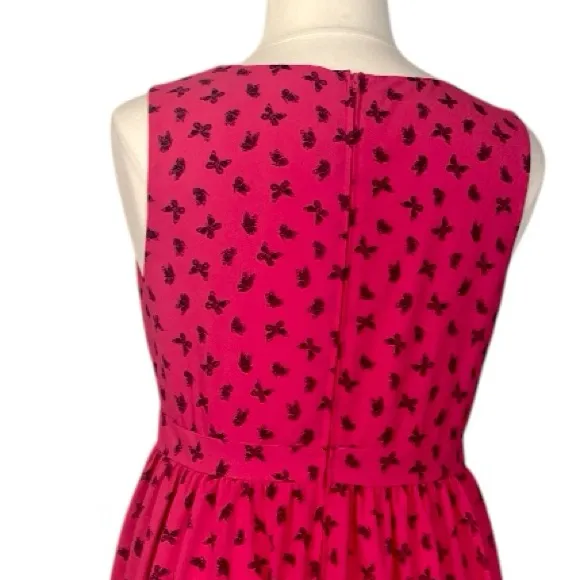 Torrid Midi Dress Fit Flare Deep V-neck Hot Pink Navy Butterfly Women’s Size 14 - Image 8
