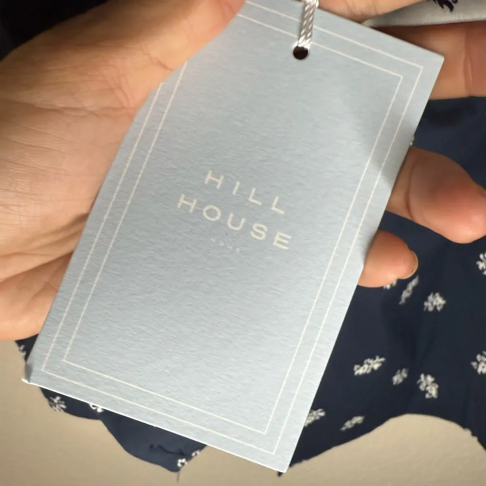 New NWT Hill House Women's The Inola Skirt In Navy Autumn Paisley Jacquard Blue - Image 5