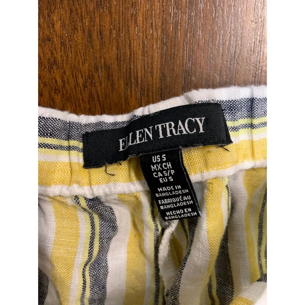 Ellen Tracy Linen Gaucho Pants Women Small Beach Cruise Vacation Spring Easter - Image 2