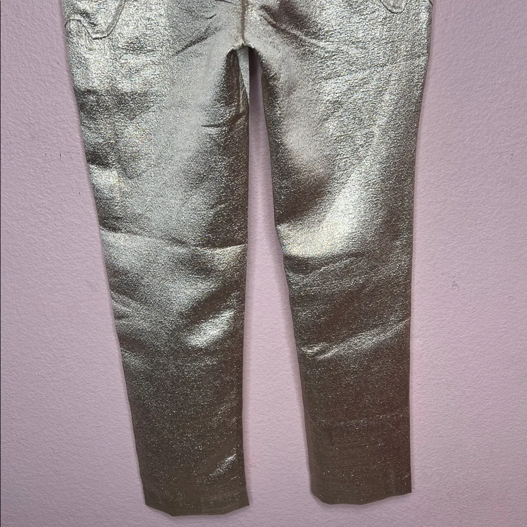 Blue B Collection Western Metallic Gold Pants. Size M Size M - Image 9