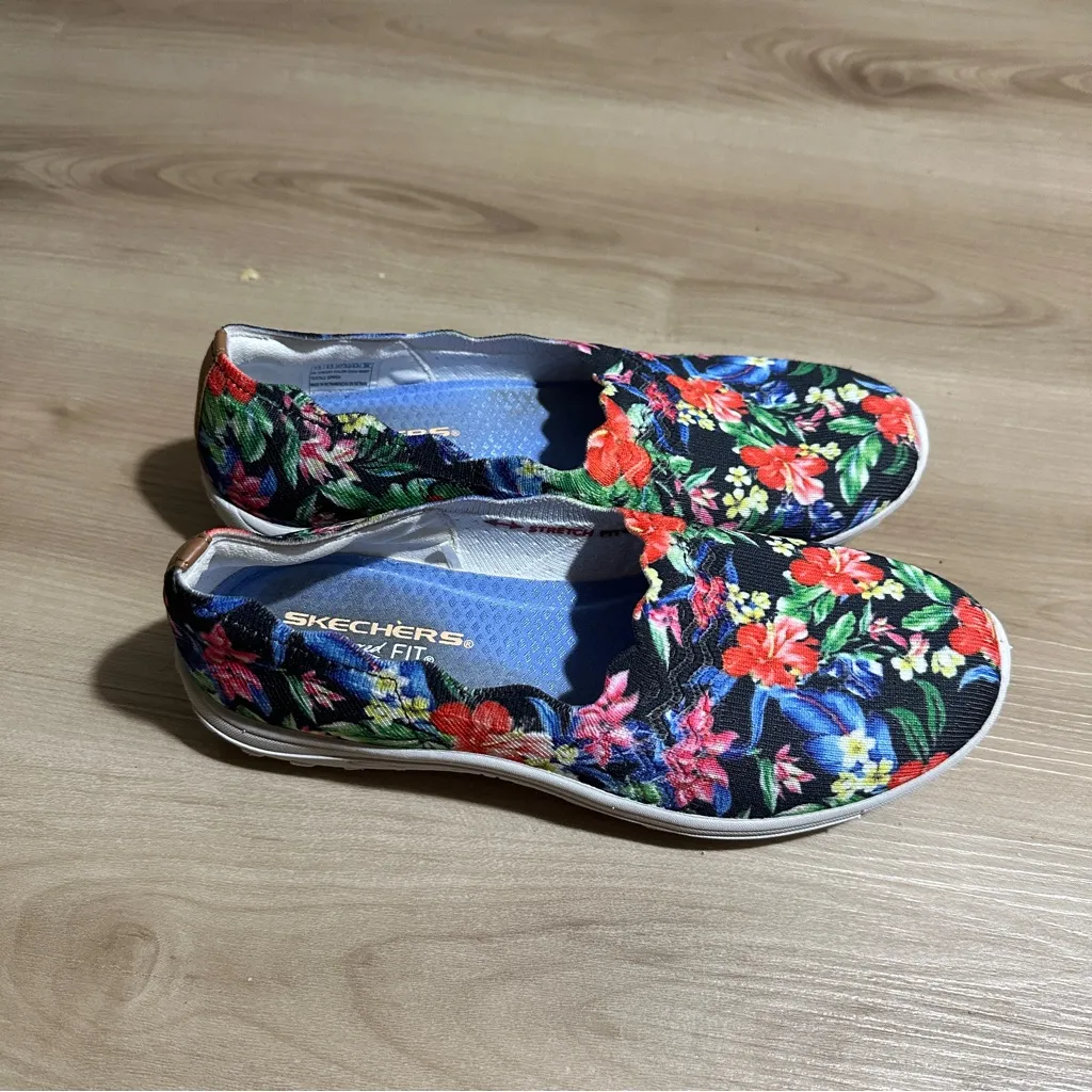 Skechers Slip On Washable Slip-Ons Multicolor Tropical Floral Shoe ‎ 7.5 - Image 5