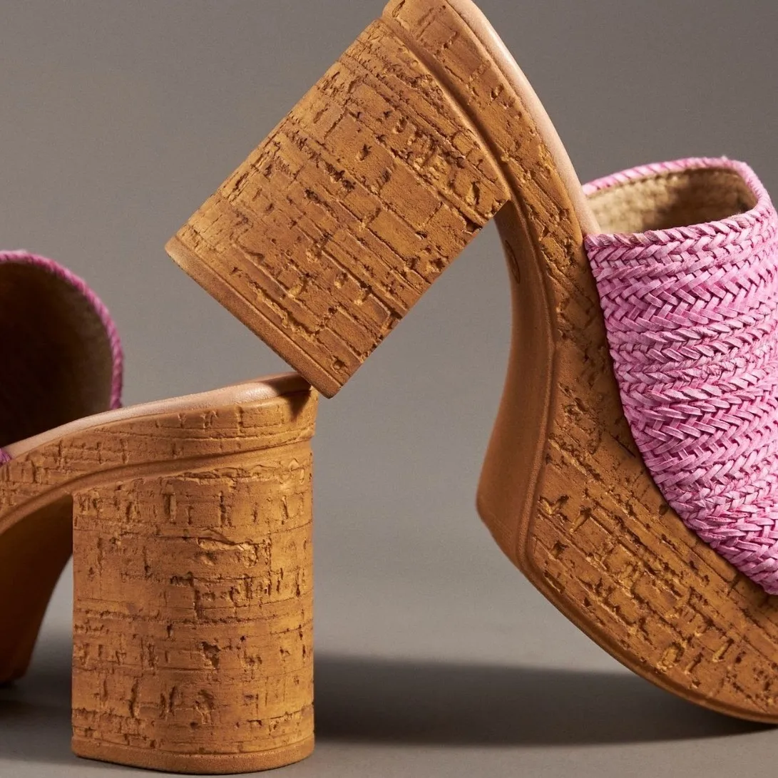 Seychelles Applause Platform Heels Pink Size 11 NWB Anthropologie Raffia Sandals - Image 16