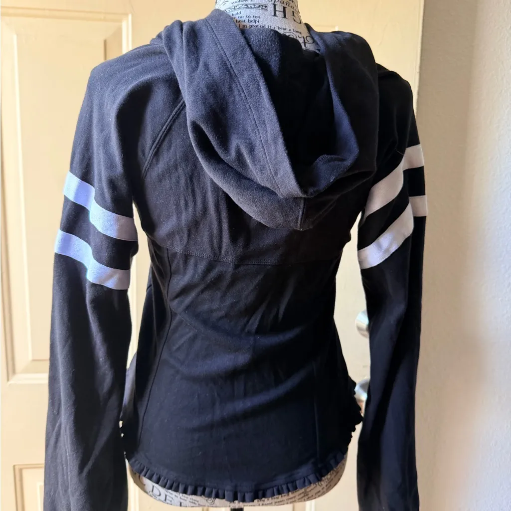 VENUS Black and White Striped Hoodie - Image 3