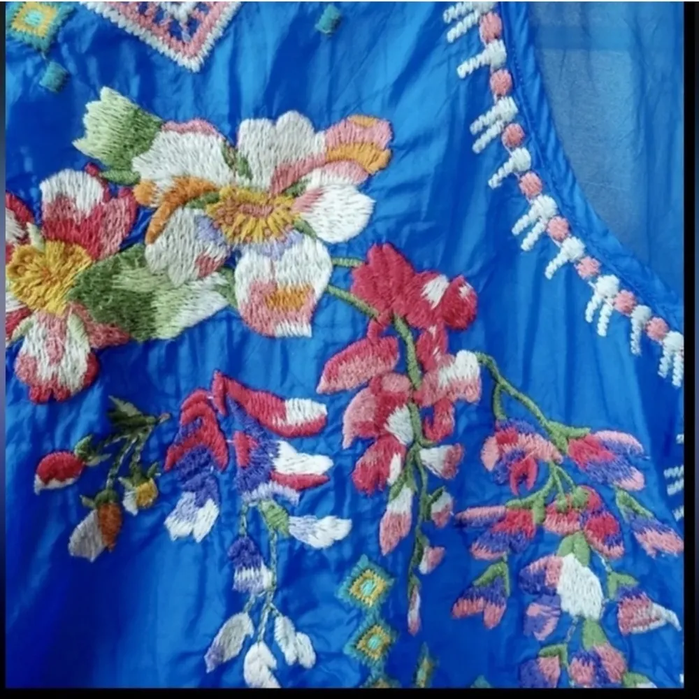 JOHNNY WAS Vanessa Georgette Embroidered Tunic Top - Image 2