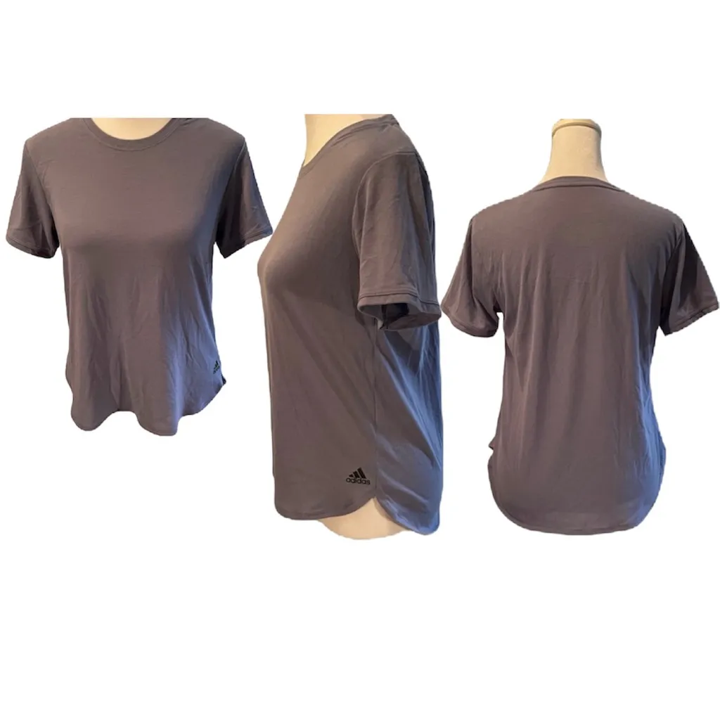 Adidas Purple Training Aeroready Short Sleeve Crew Neck Women's Tee Size Small - Image 2
