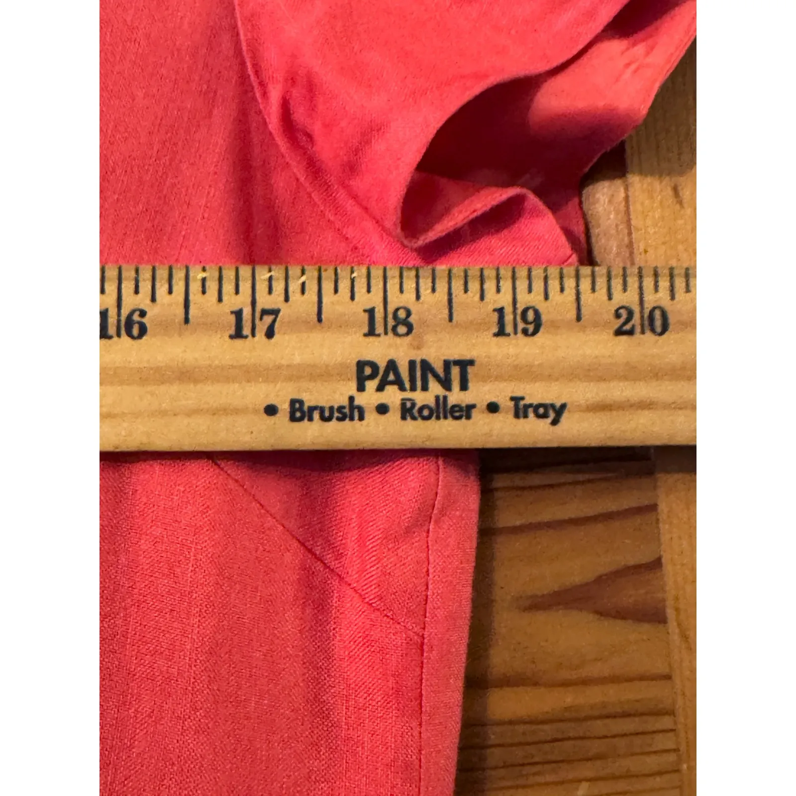 Coldwater Creek Coral Linen Blend Cap Sleeve V Neck Pleated Midi Dress Size 10 - Image 3