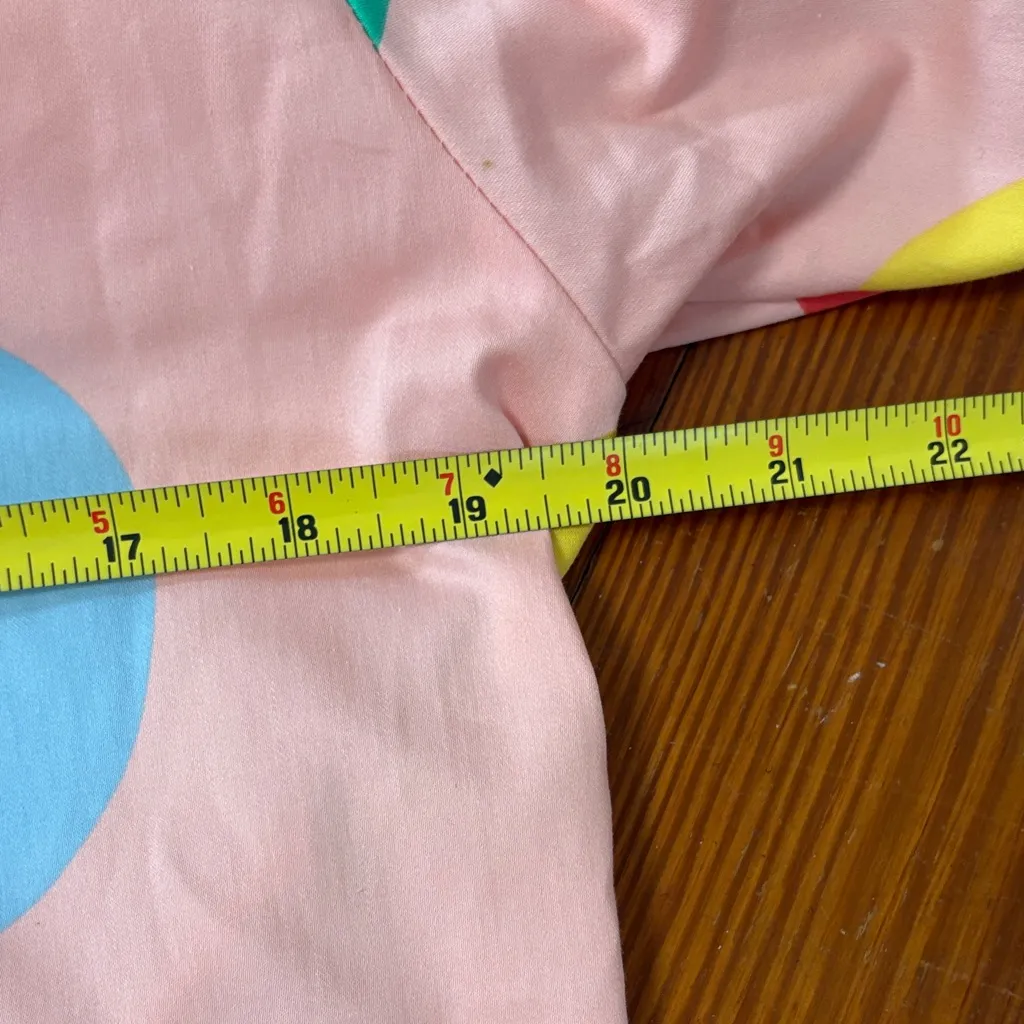 George Keburia Colorful Polka Dot Long Sleeve Dress Size Small Pink - Image 5