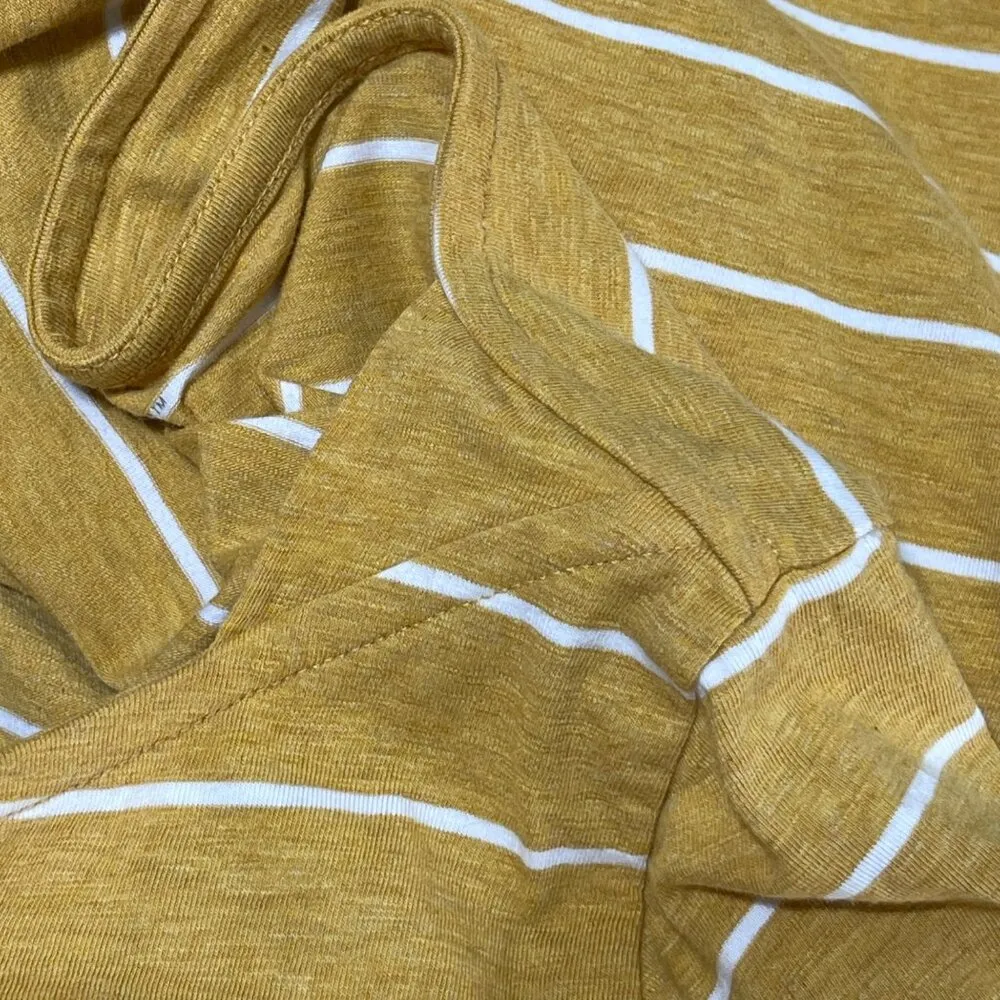 A New Day T-Shirt 3/4 Sleeve Mustard White Stripe Size XL Extra Large - Image 5