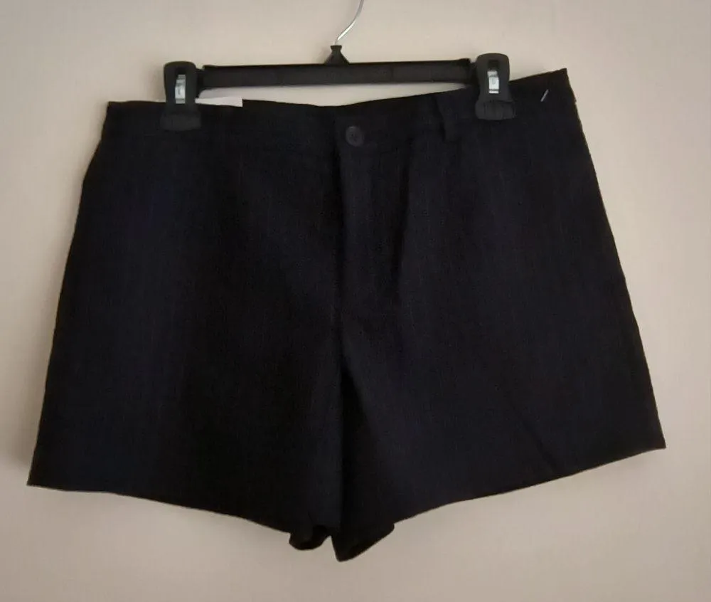 Uniqlo Women Navy Pinstripe Wool Blend Flannel 3.5" Shorts Size 8 - Image 5