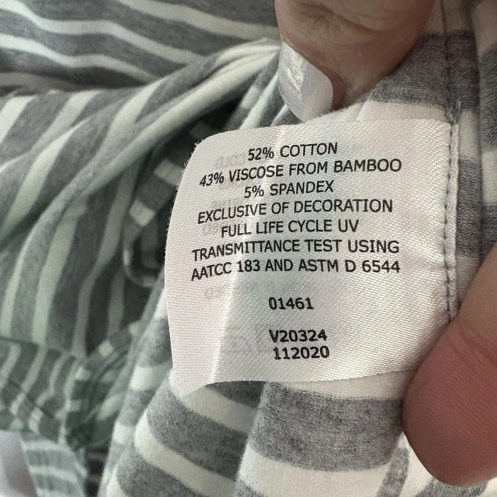 Coolibar Shirt Gray Stripe Heyday Side Split UPF 50+ Womens Medium Long Sleeve White - Image 3