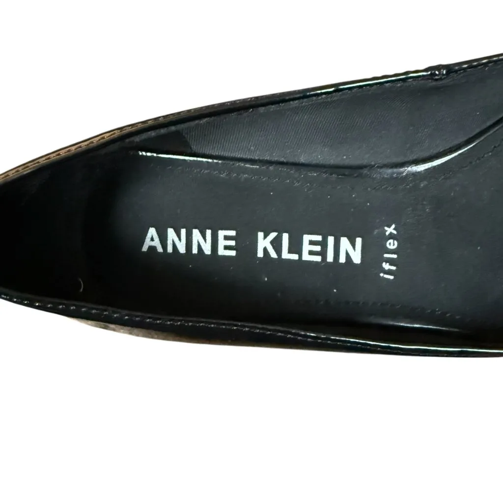 Anne Klein black patent leather dress pump with front bow women's size 6M - Image 9