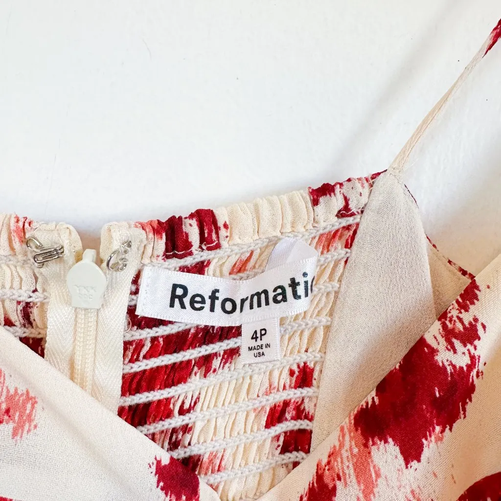 Reformation | Jaelyn Floral Sundress‎ Midi Dress in Carmina Red Size 4P $278 - Image 7