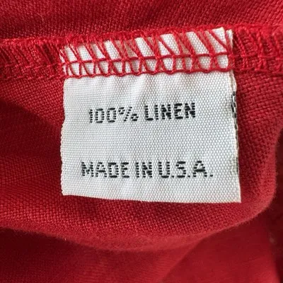 bryn WALKER Red Linen Oversized‎ Lagenlook Pullover Tunic Blouse Ruffle Small - Image 6