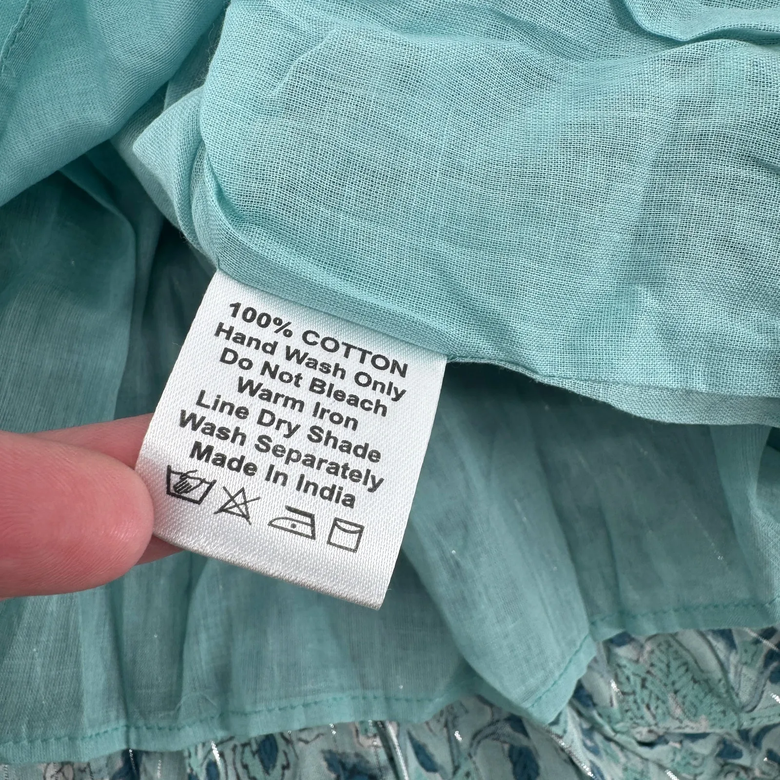 Victoria Dunn Clara the Label Block Print Maxi Skirt Womens 3XL Floral Paisley Blue Size 3X - Image 6