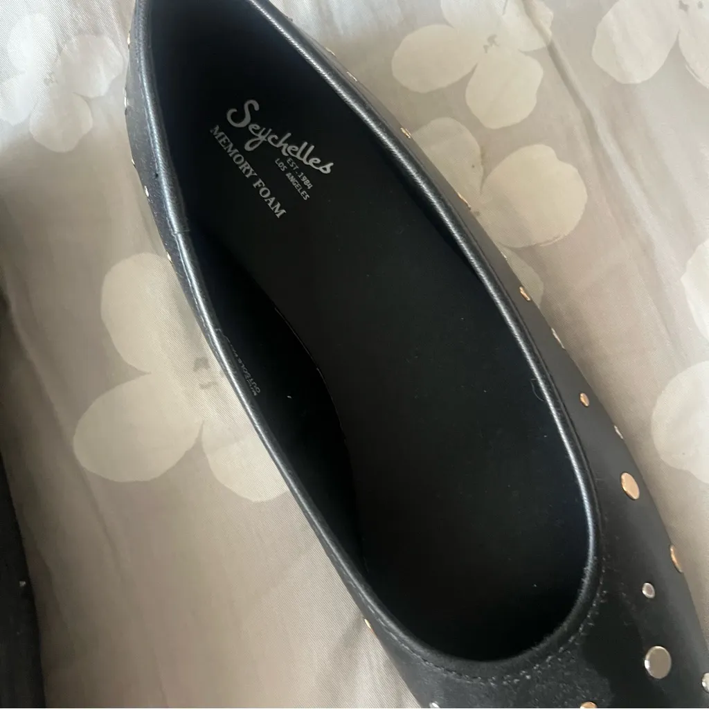 Seychelles Anthropologie black Jamie square toe flats shoes - Image 2