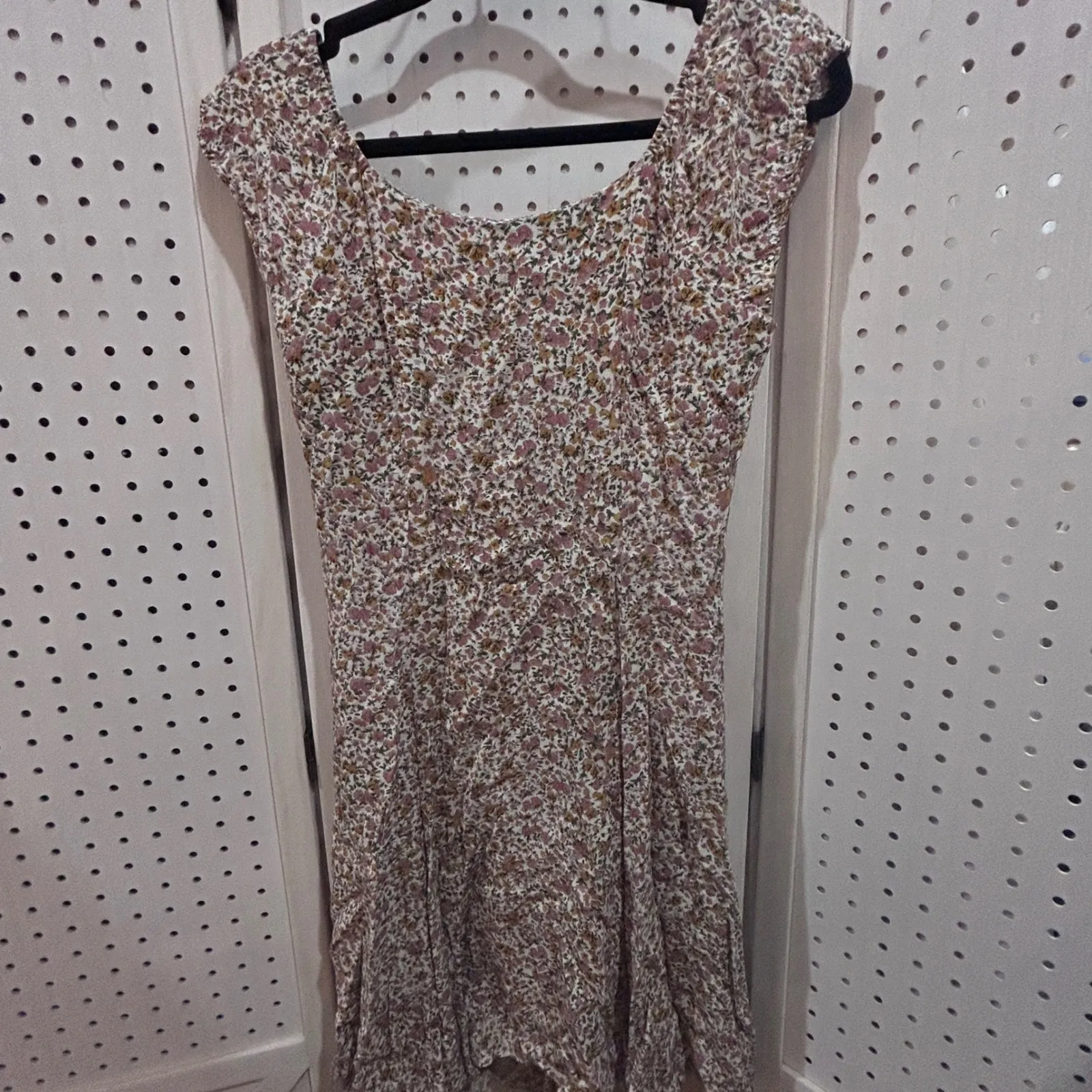 Rolla's Floral Print Square Neck Button Front Mini Dress XS White Pink Deadstock - Image 8