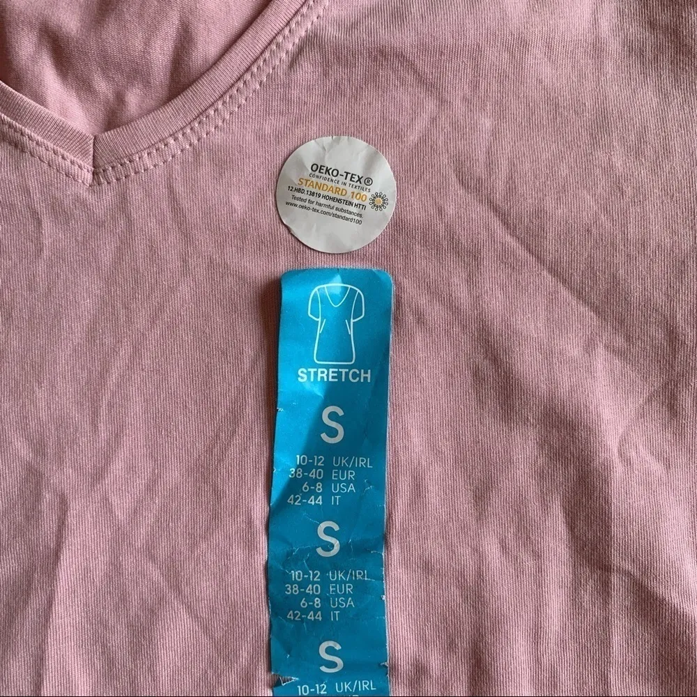 Primark Pink Oeko-Tex Stretch Vee Neck Tee - Image 7