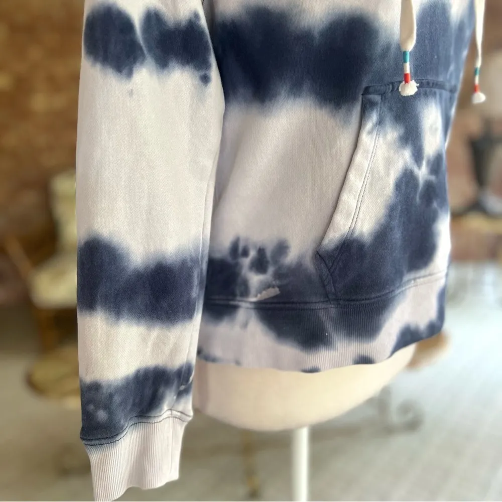 J. Crew Sweatshirt Blue Tie Dye Hooded Terry Cloth Cotton S Boho Streetwear - Image 15