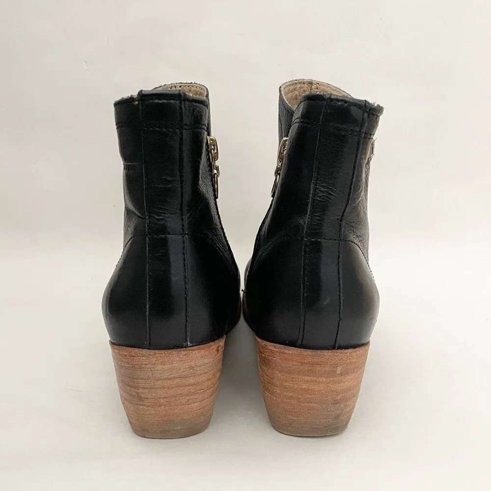 Wolverine Ankle Booties Black Leather Zipper Size 7 Black - Image 4