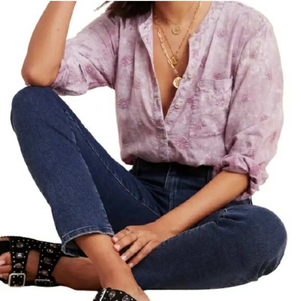 Pilcro By Anthropologie Top Blouse Size XS Sleeve Button Down 669 - Image 2