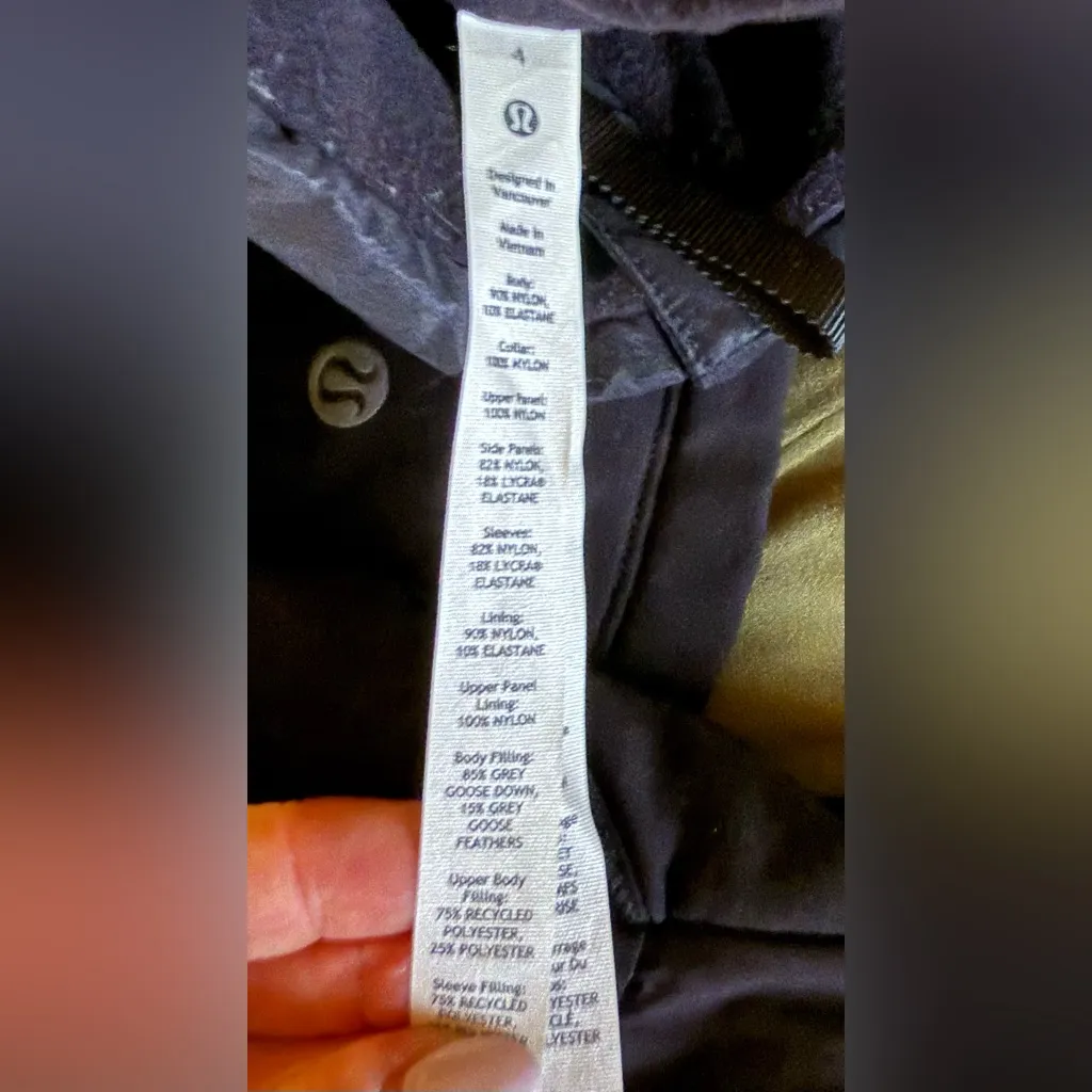 Lululemon Down for It All Cropped Half-Zip Pullover Jacket Black Sz 4 Like New - Image 11