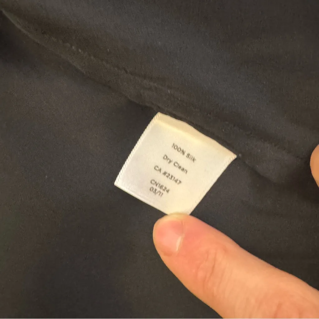 Talbots NWT Pure Silk Shell Top Size 12‎ Petite Black Layered Ruffle - Image 6