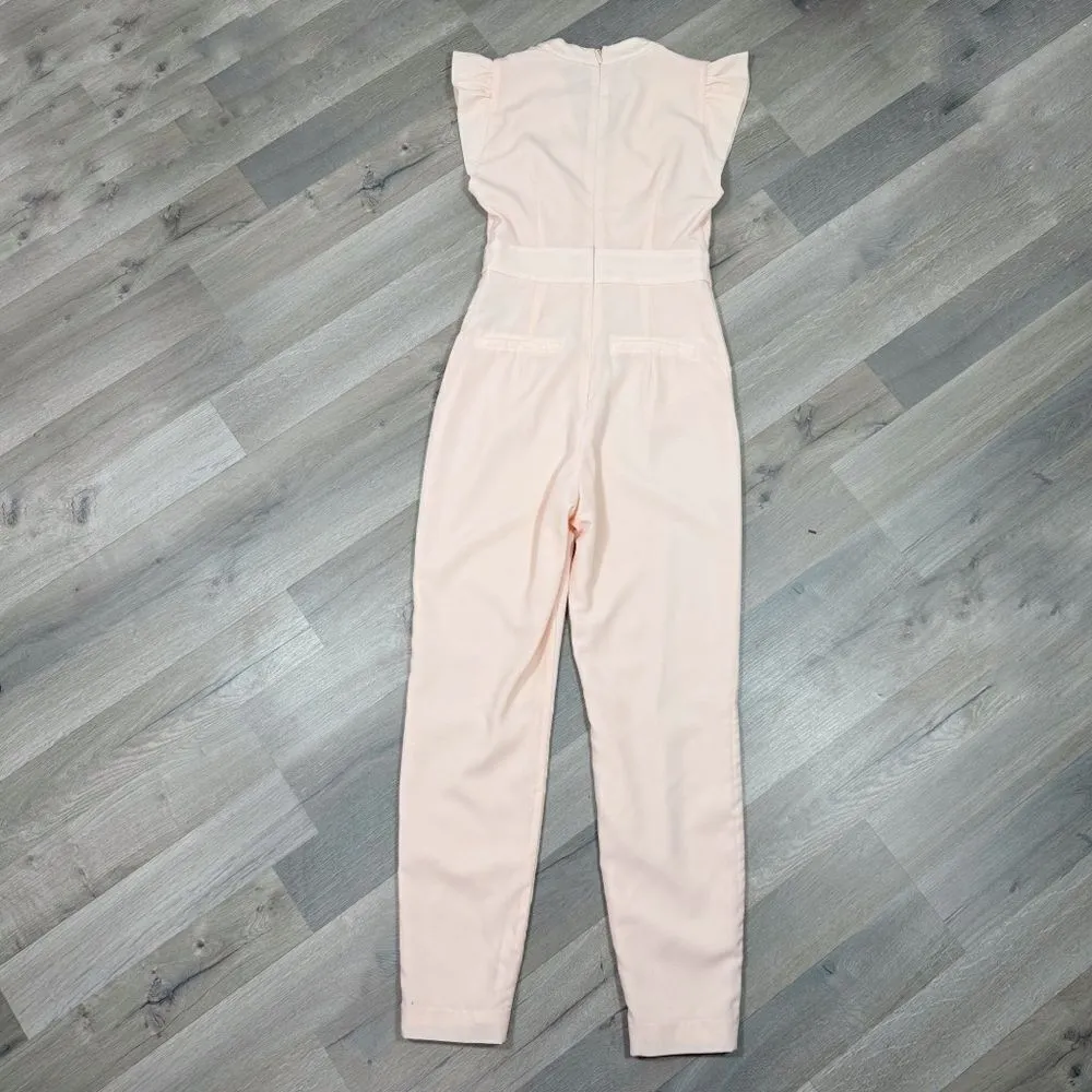 Bebe  Ruffle Cap Sleeve Jumpsuit Blush Pink 2 - Image 7