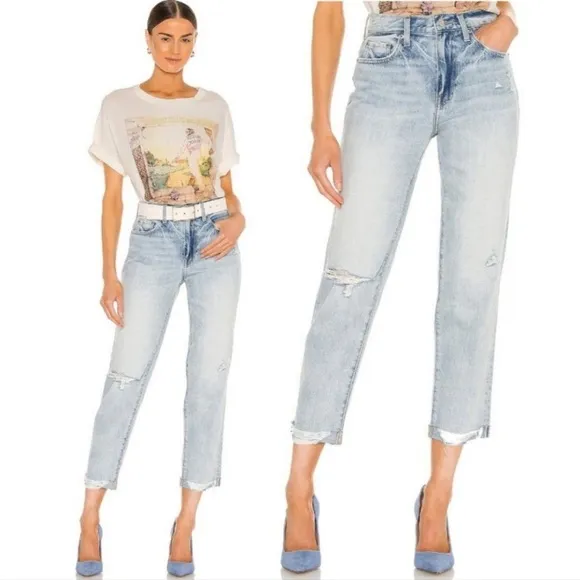 Pistola Presley High Rise Relaxed Roller Distressed Jean in By My Side Size 26 - Image 2