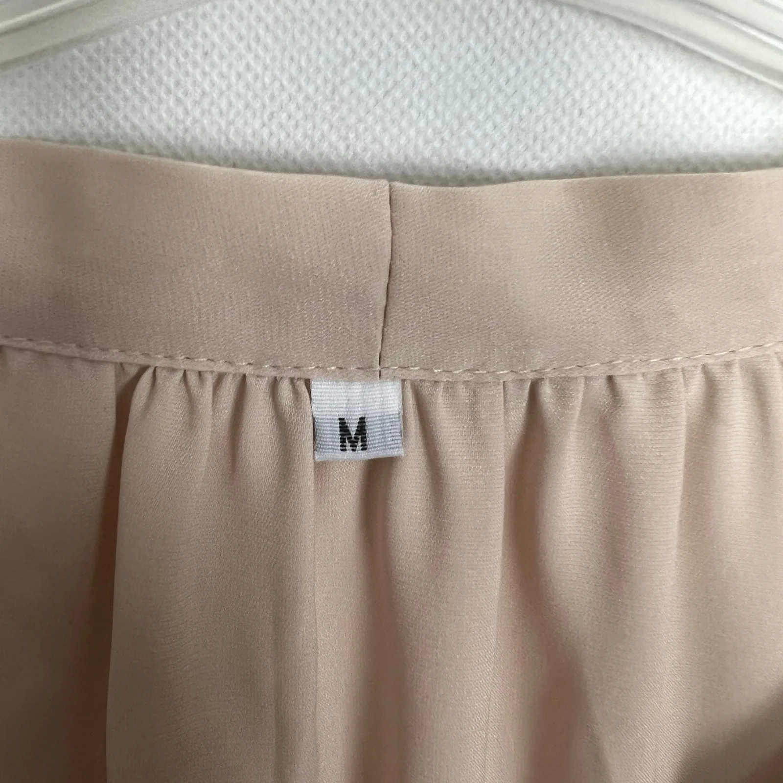 Women's Ruffle Beige Maxi Dress Size Medium Cottage Core Short Sleeve - Image 2