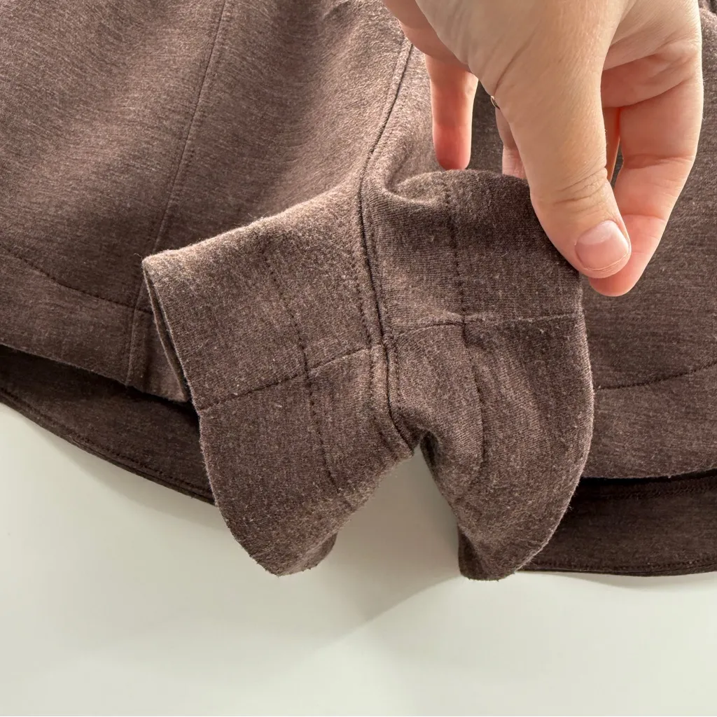 Yogalicious Brown Stretch Waist Scuba Zuri Comfort Athletic Shorts Sz‎ M - Image 3