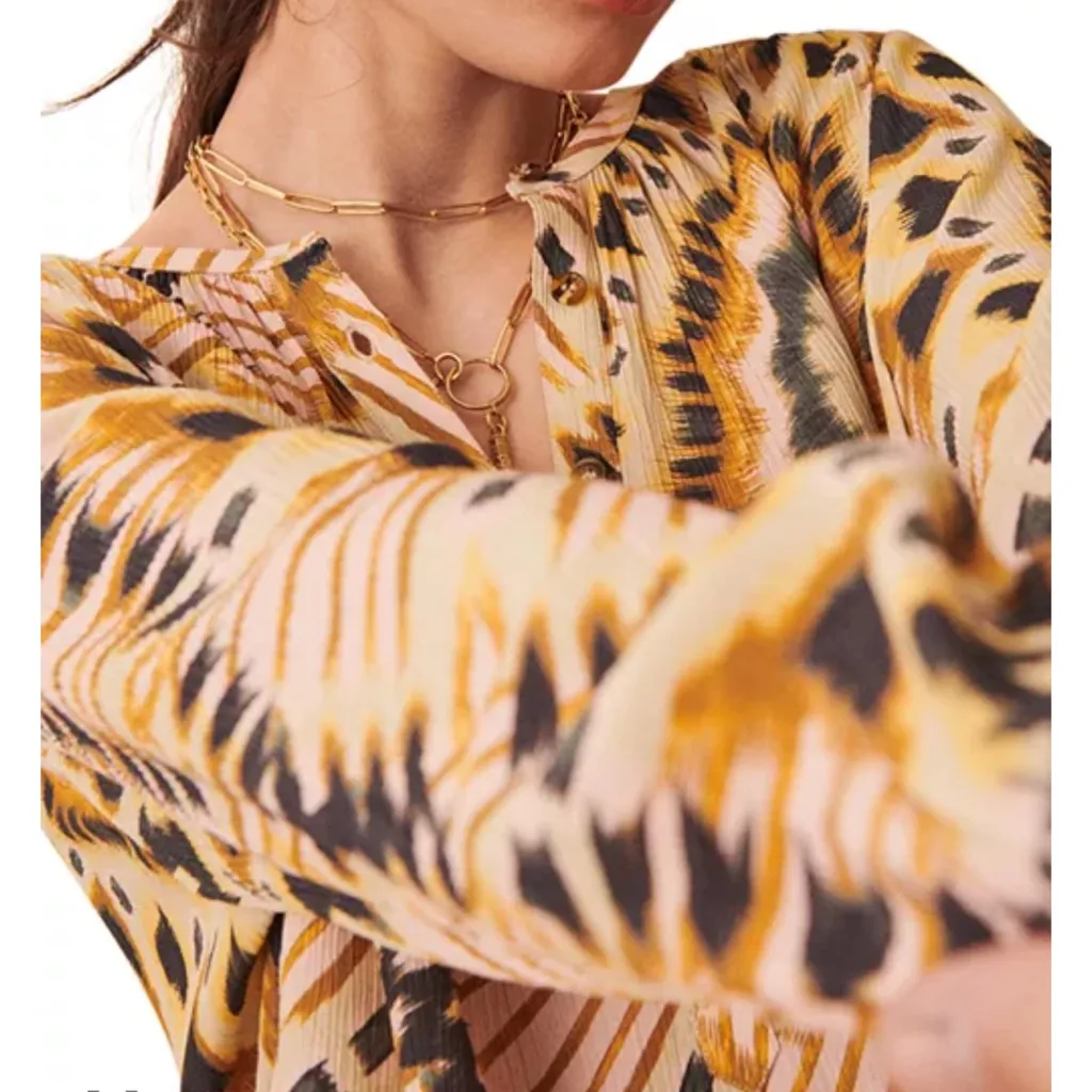 BA&SH Calysta Blouse Beige size 2 US 6 Medium $245 - Image 5