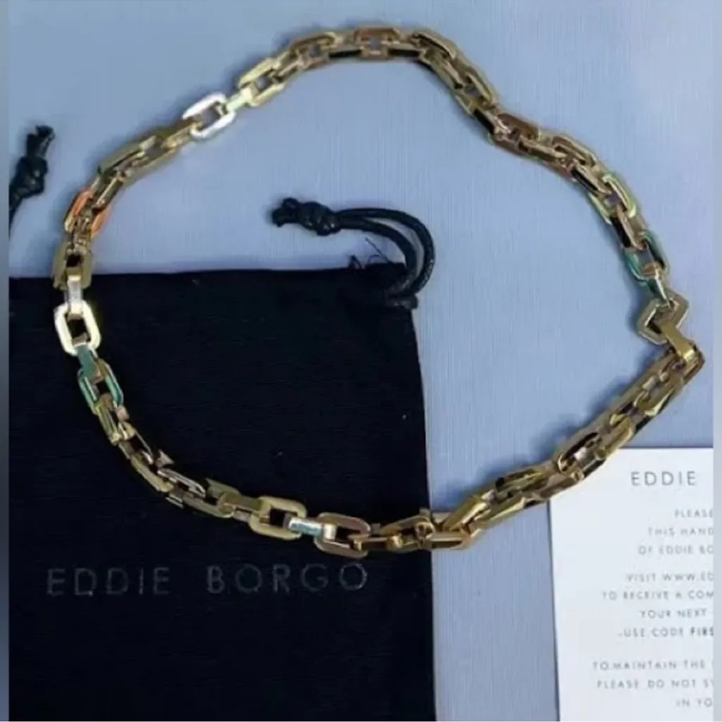 Eddie Borgo Supra Link Necklace Chunky Chain GOLD NEW Wrapped+ Gift Bag & Card - Image 5