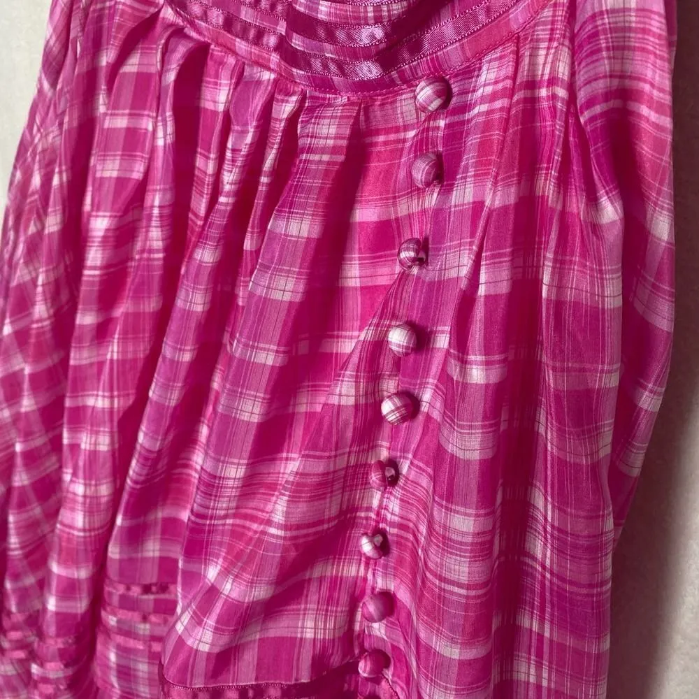 Aje Bungalow Sienna Halter Open Back Tiered Slit Maxi Dress Pink Size 8 Barbie - Image 8