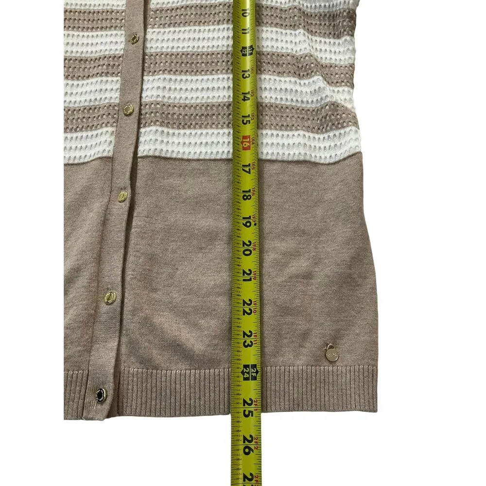 Calvin Klein Cream, Beige Knit Sweater Women Size Medium | 57-36 - Image 5