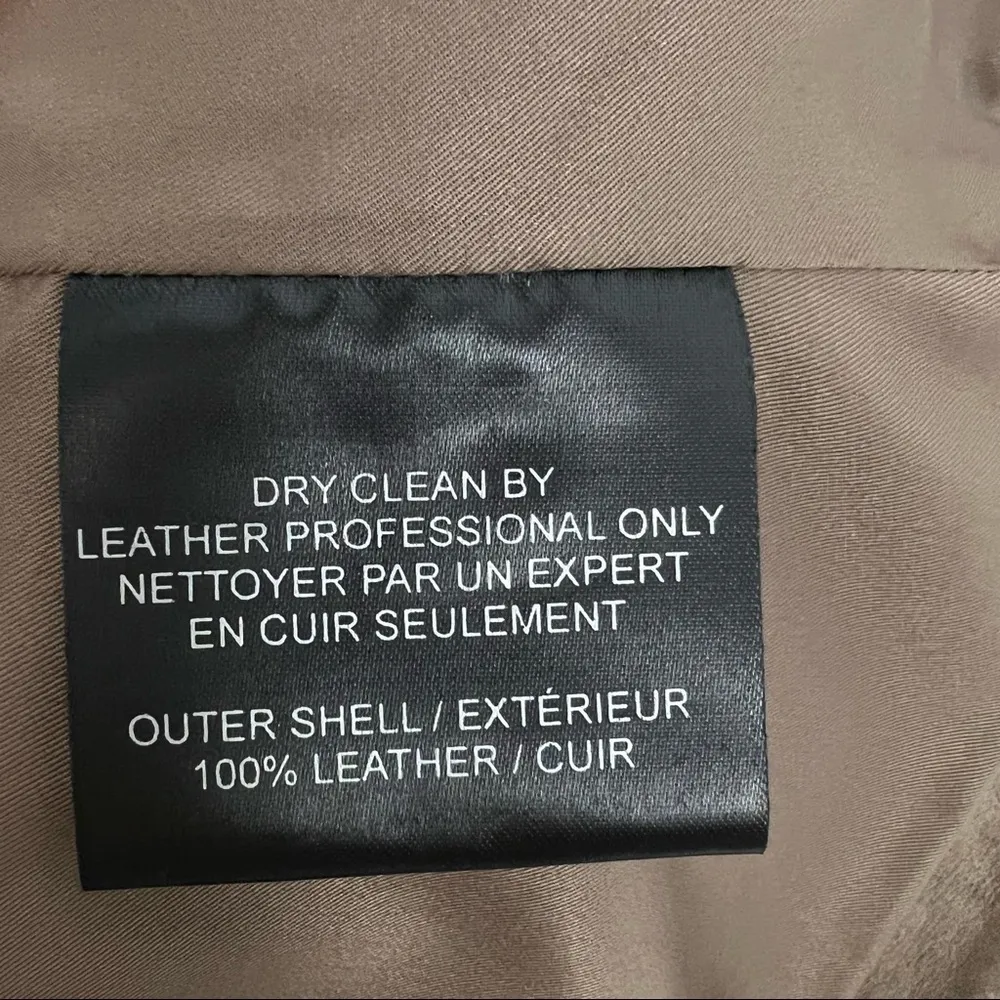 Lamarque Edusa Leather Zipper Vest Jacket Tan Khaki Moto Western Size S - Image 10