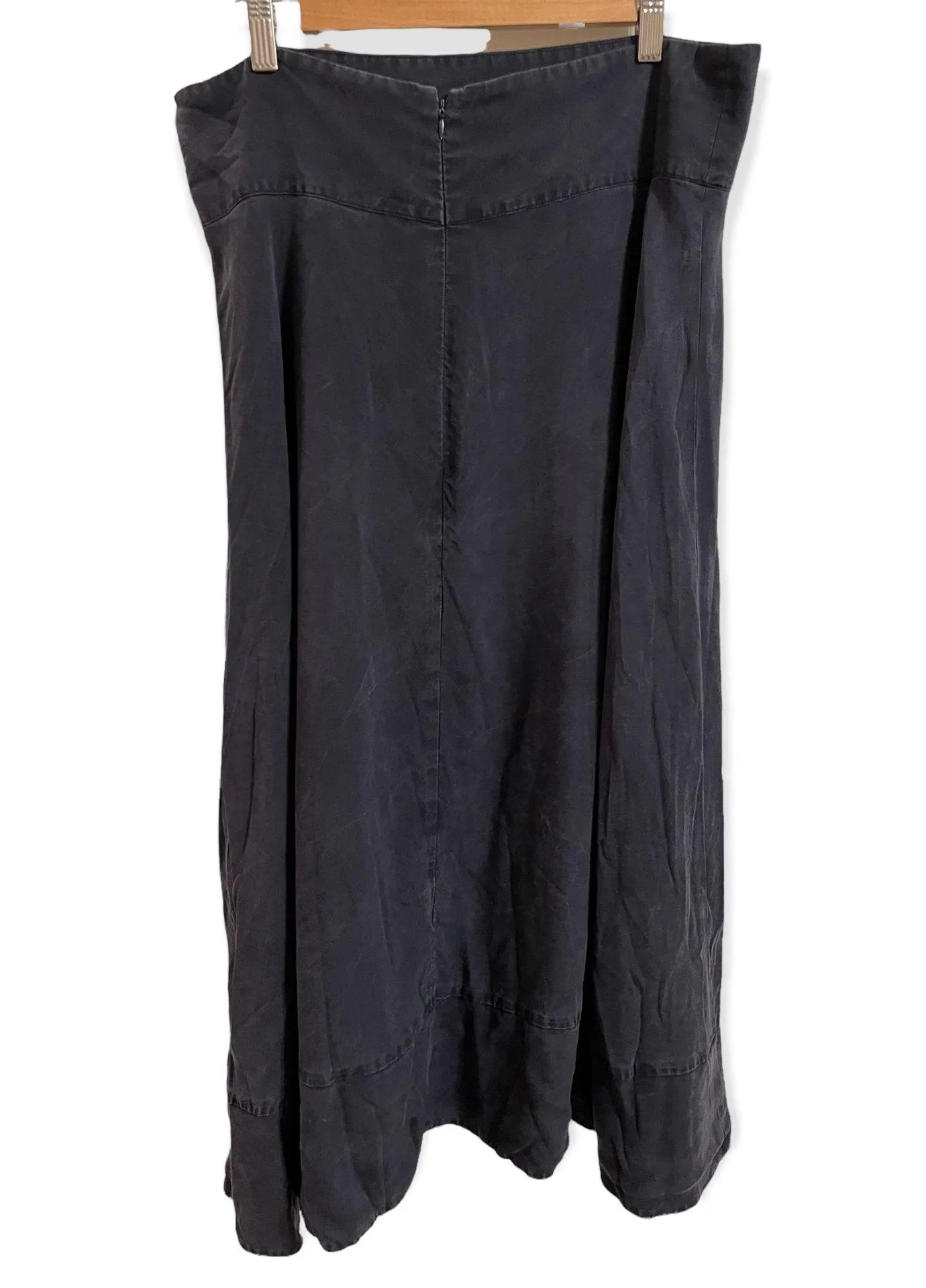 Dark Grayish Blue Velour Midi Skirt Size 12 - Image 3
