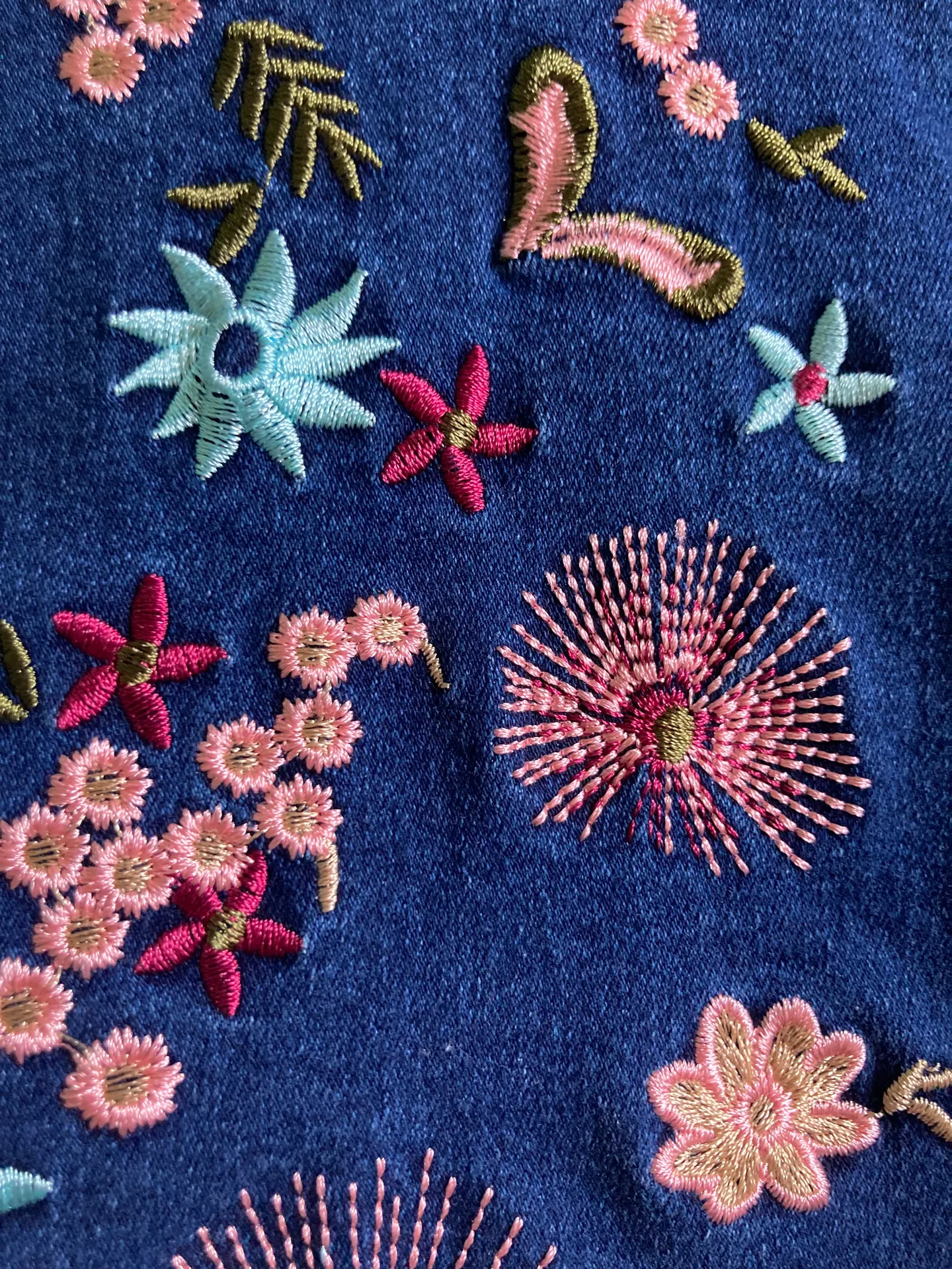 Bamboo Embroidered Flare Jeans - Image 3