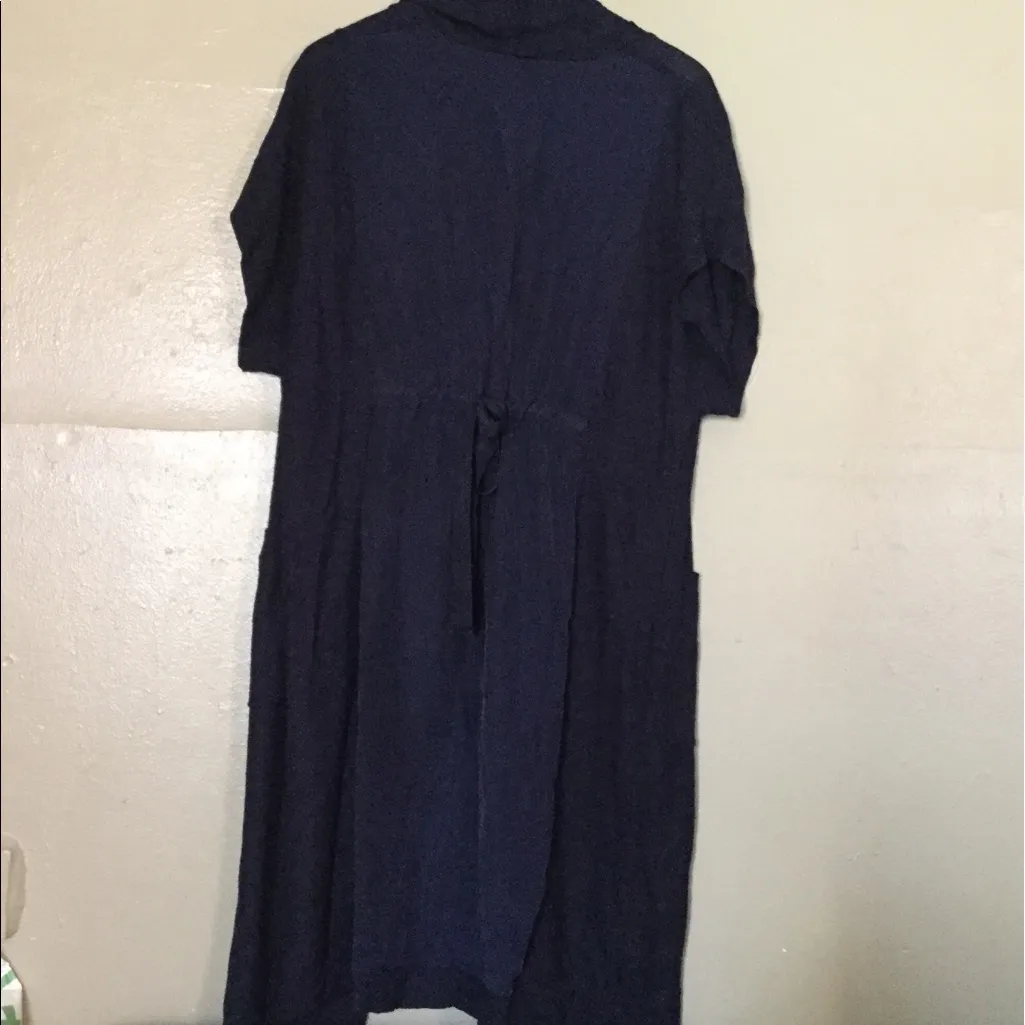 Anthropology Saturday Sunday Blue Blouse Cover Up Linen Blend OS - Image 5