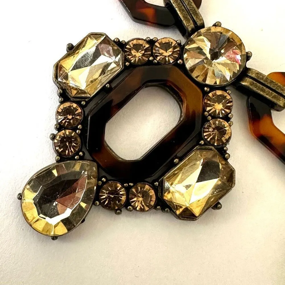 Plunder vintage tortoise rhinestone statement necklace - Image 9