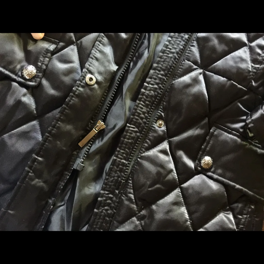 Black Puffer Jacket w/ Detachable Hood, EUC - Image 5