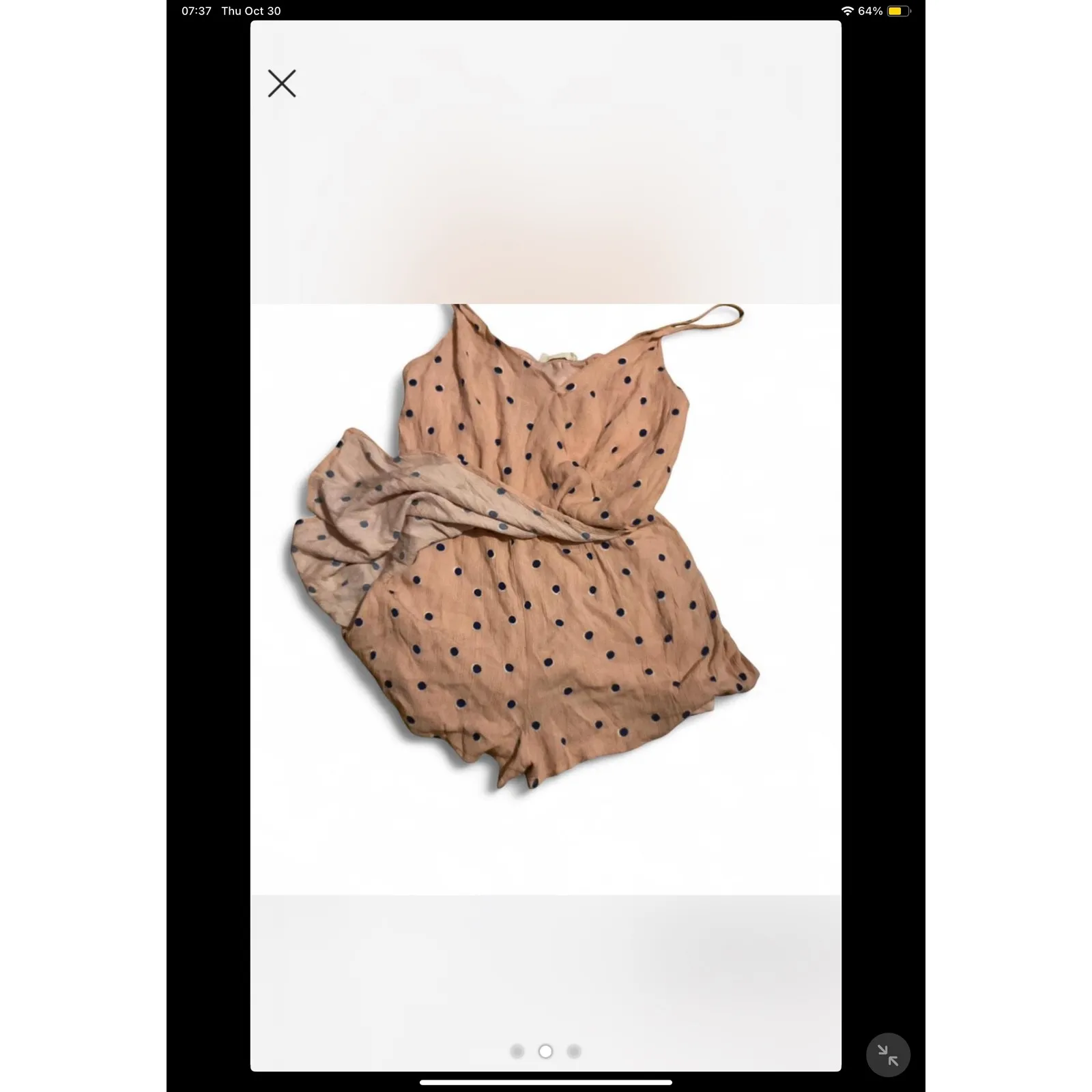 Attard State Women's Polka Dot Cami Romper‎ pink Size Medium Blue - Image 2