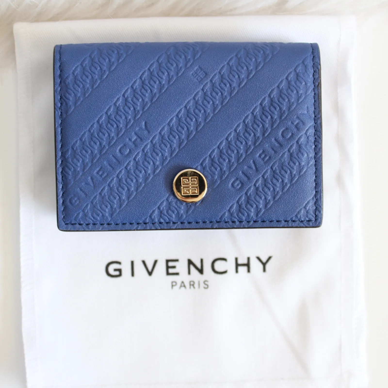 Givenchy  Bond Cobalt Blue Logo Embossed Mini Compact Wallet - Image 2