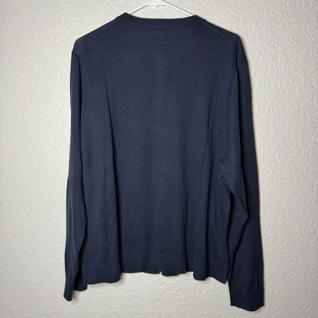 NWT J Crew Factory Classic Cotton Cardigan Sweater Navy Size 3X Button Front Blue - Image 8