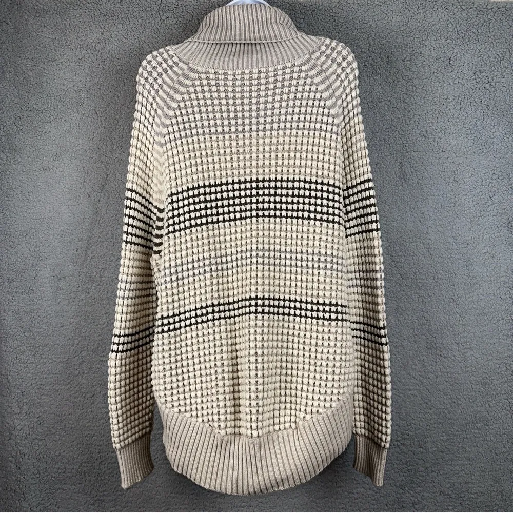 Krimson Klover Sweater Women Large Beige Cowl Neck Tunic Knit Country Y2K Boho Tan Size undefined - Image 3