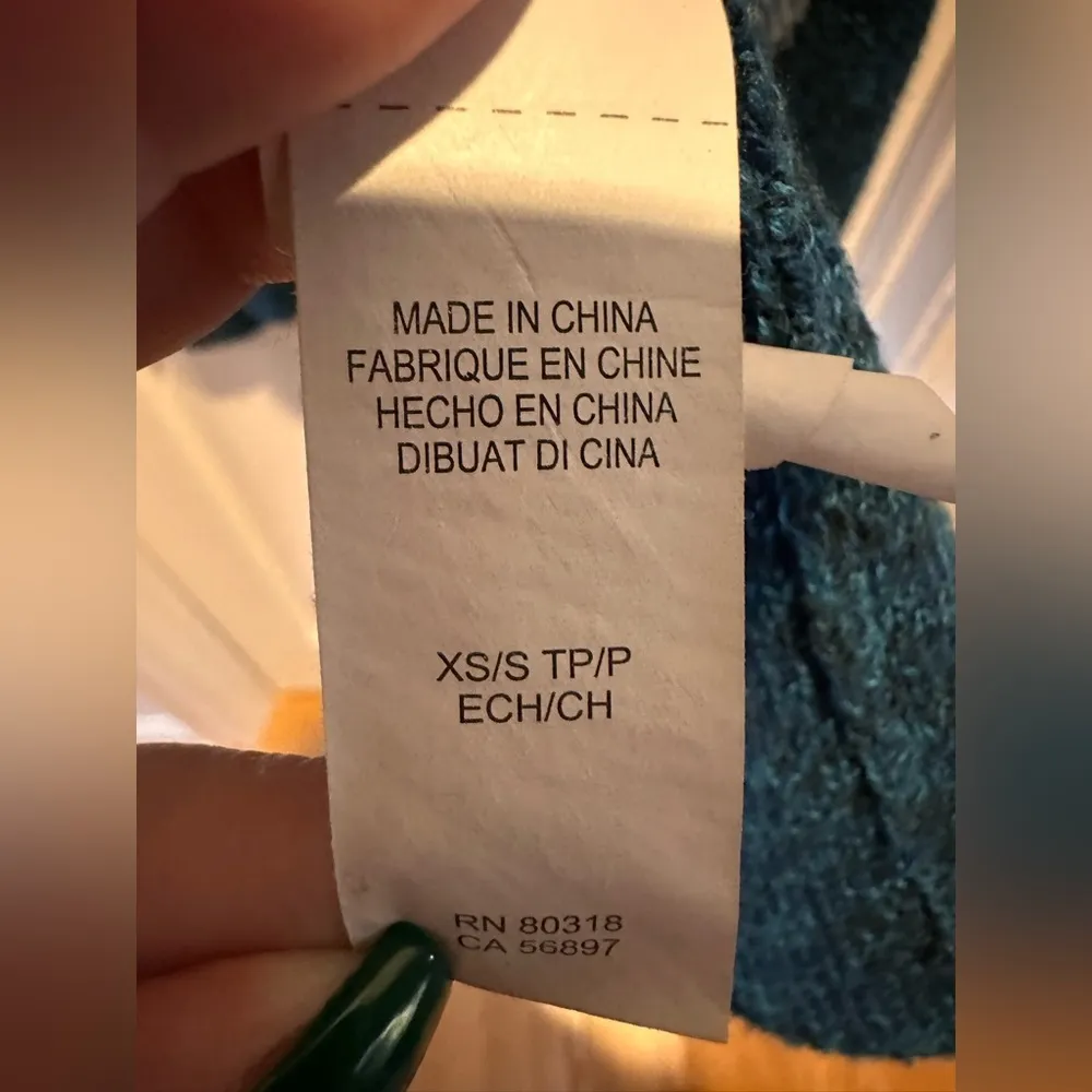 Lucky Brand tribal print gray turquoise 3/4 sleeves open front cardigan - Image 7