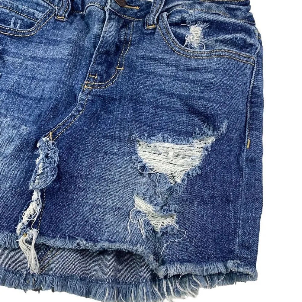 Cello Size Small Medium Wash Distressed Demin Mini Shirt - Image 3
