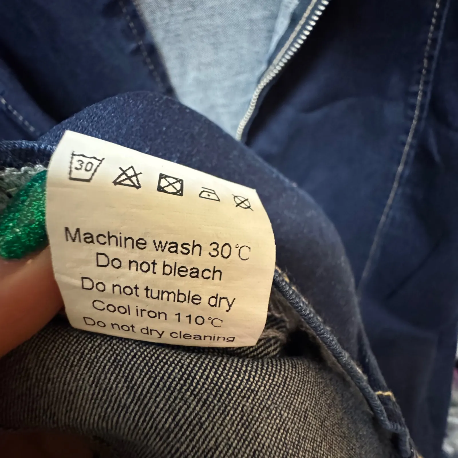 NWT Allegra K Dark Wash Denim Sheath Dress Square Neck Zipper Front Slit XL - Image 12