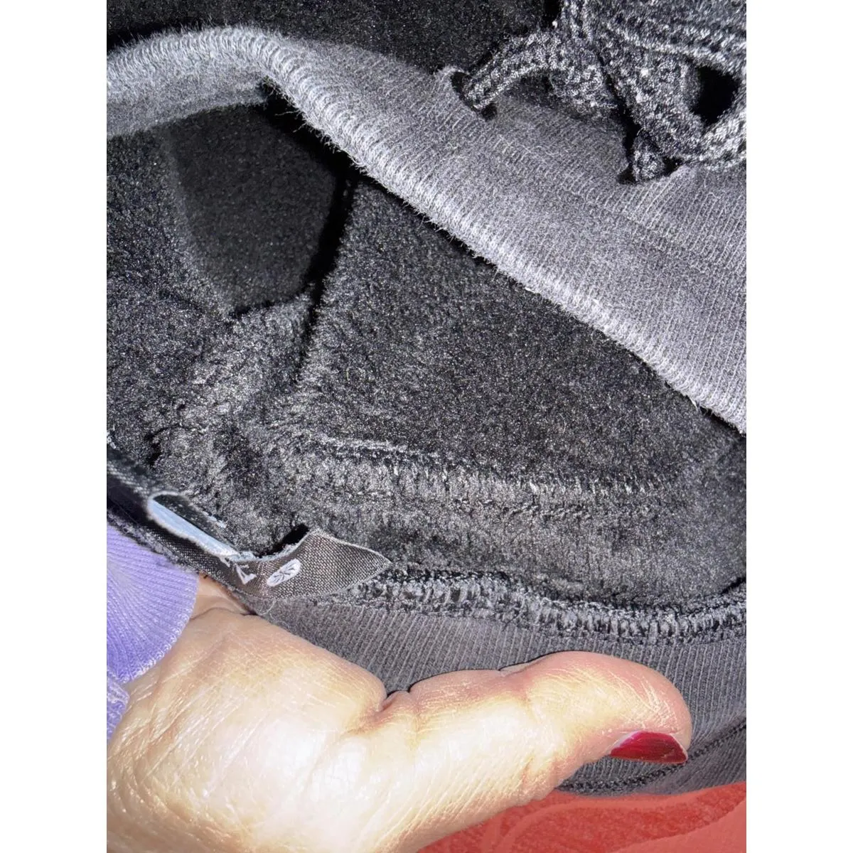 Athleta  Black Velour Sweatpants with Fleece lining and Drawstring Waist - Image 8