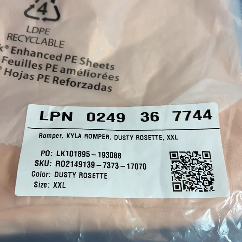 Fabletics Kyla Romper in Dusty Rosette XXL New in Unopened Package - Image 6